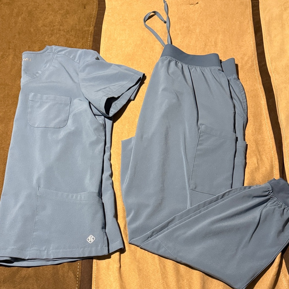 Easy Stretch Slate Blue V-Neck Scrub Top